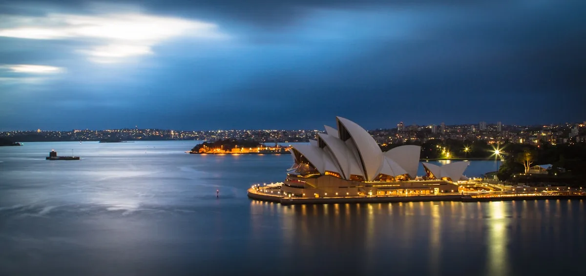 Sydney Harbour and Opera House—broad Australian civic symbol for national political coverage; not Farrer or polling imagery