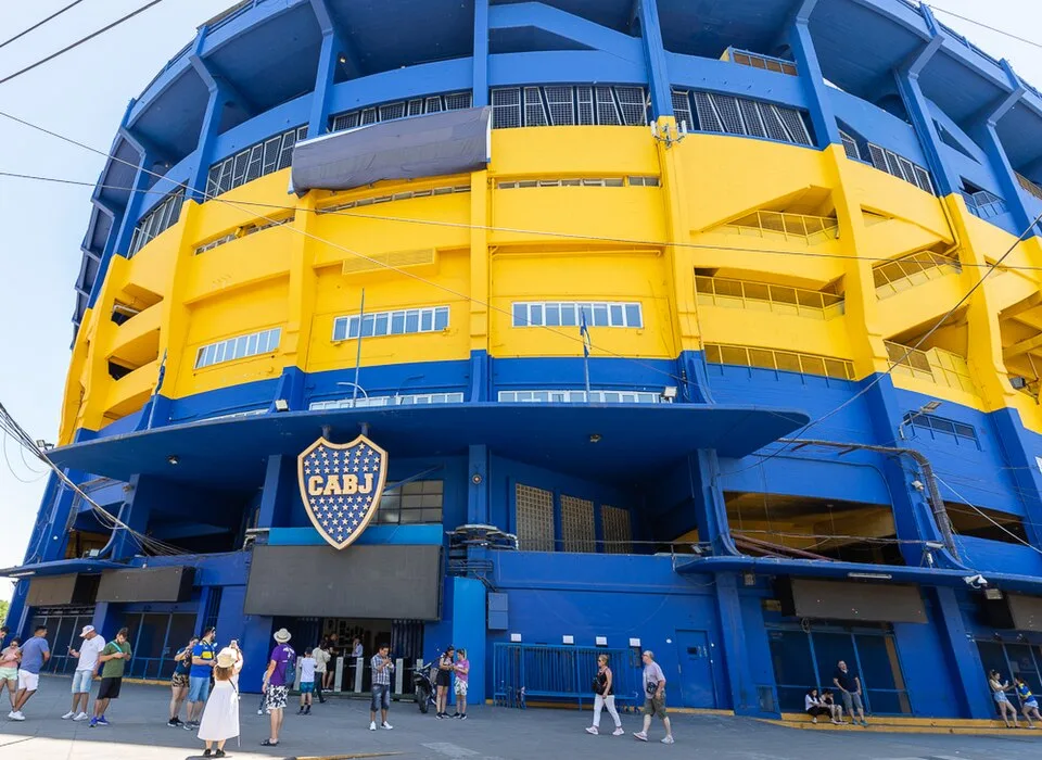 Facade of La Bombonera, Boca Juniors’ stadium in Buenos Aires
