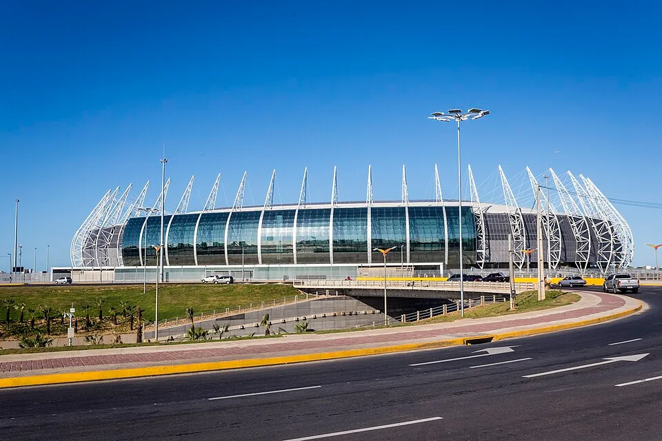 Exterior view of Arena Castelão (Estádio Governador Plácido Castelo), Fortaleza, Brazil