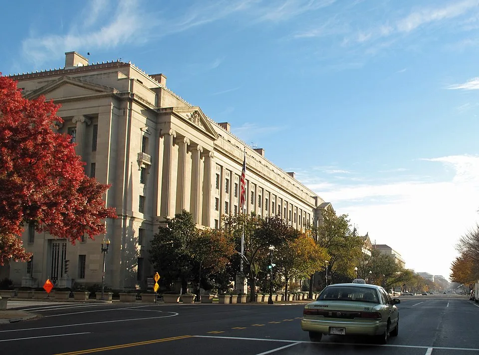 Exterior of the Robert F. Kennedy Department of Justice Building in Washington, D.C.