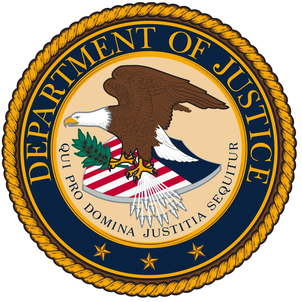 Seal of the U.S. Department of Justice—editorial context for federal health-care fraud sentencing