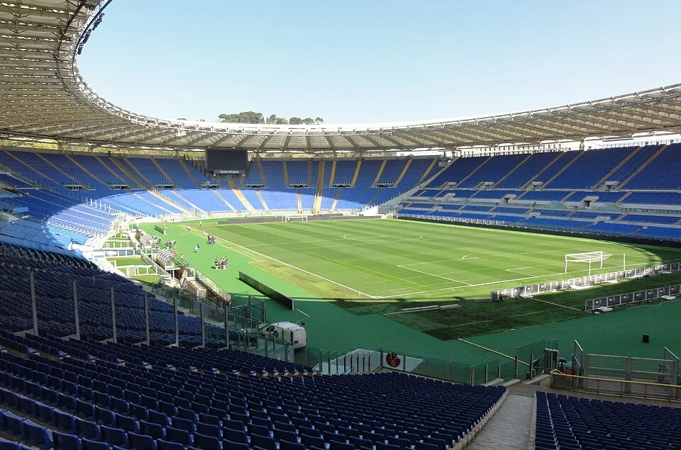 Stadio Olimpico in Rome, aerial-style view of the stadium
