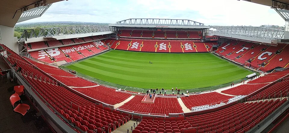 Panorama of Anfield stadium, Liverpool