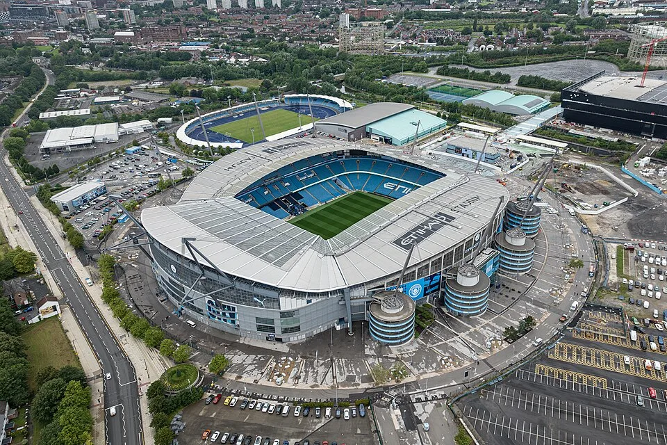 City of Manchester Stadium (Etihad Stadium), home of Manchester City FC, Manchester, England