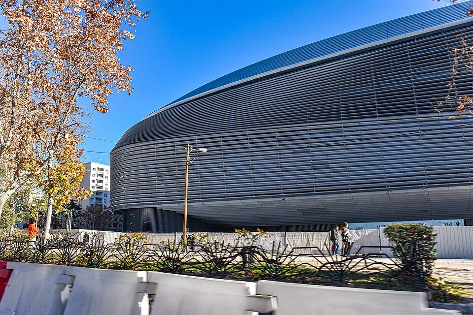 Santiago Bernabéu stadium exterior after renovation, Madrid, Spain