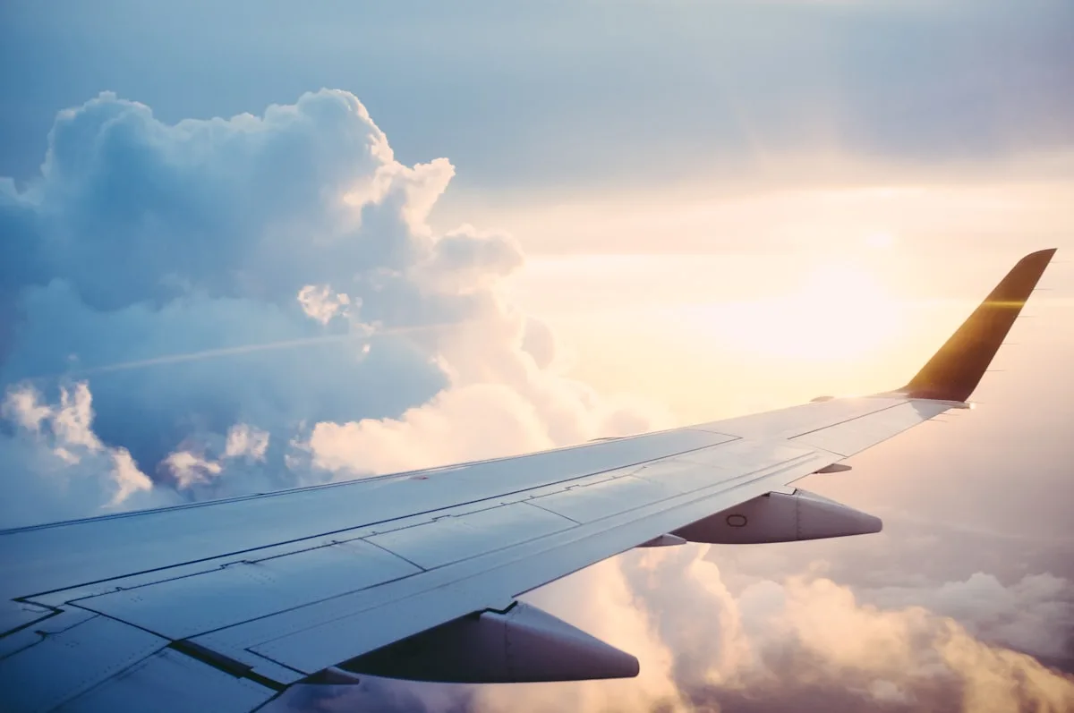 Commercial passenger aircraft on airport runway during airline industry disruption