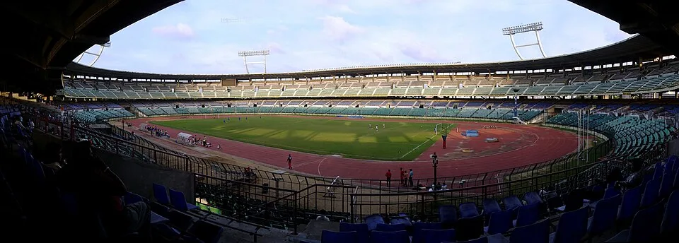 Panorama of Jawaharlal Nehru Stadium in Chennai—venue context for the May 2026 chief ministerial swearing-in